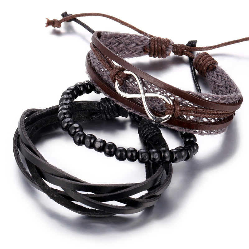 Creative Hemp Rope Braided Men's Leather Bracelet