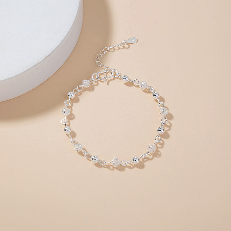 Exquisite & Simple Silver Plated Temperament Hollow Bead Chain Bracelet