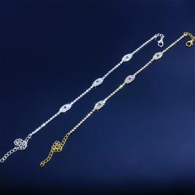 Unique Vintage Element Rhinestone Eye Anklet