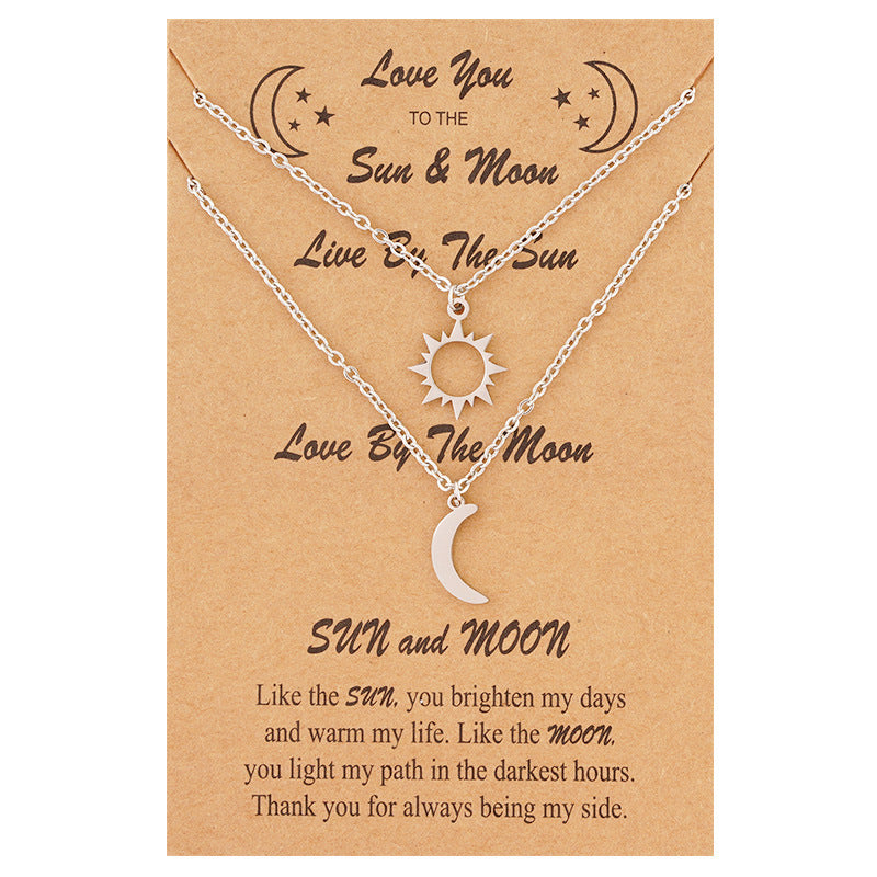 Sun And Moon 2-piece Couple Necklace Creative Personality