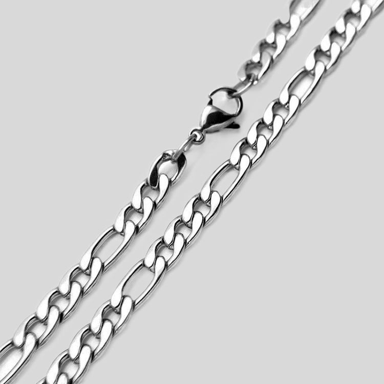 Stainless Steel Titanium Figaro Jewelry Chain