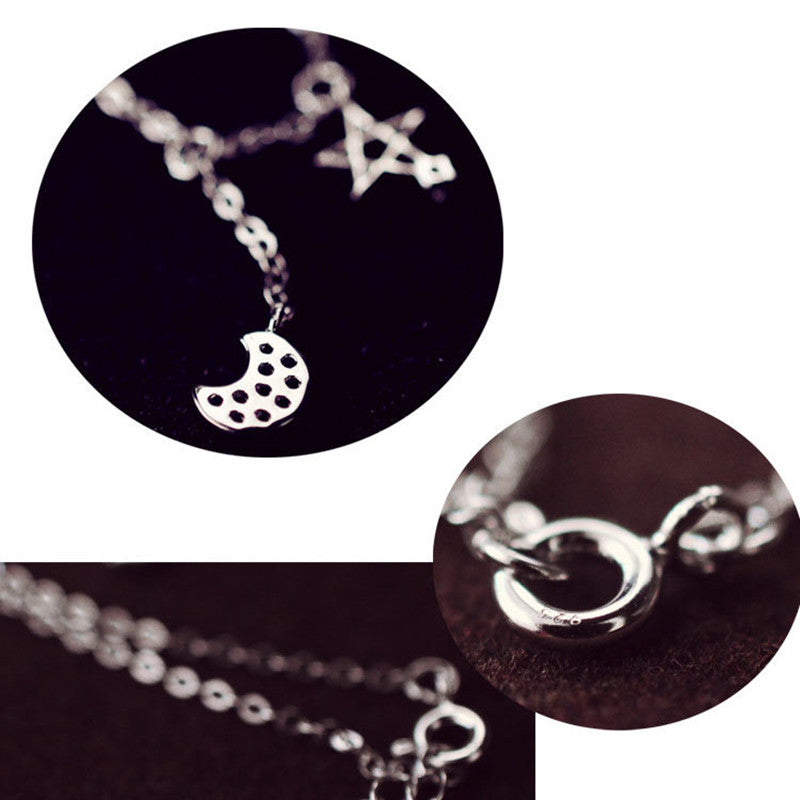 Fashion Star And Moon Diamond Anklet