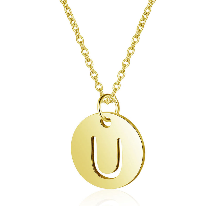 Initial Stylish Stainless Steel Pendant Necklace