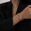 Simple Multi-layer Diamond Micro Inlaid Bracelet Set