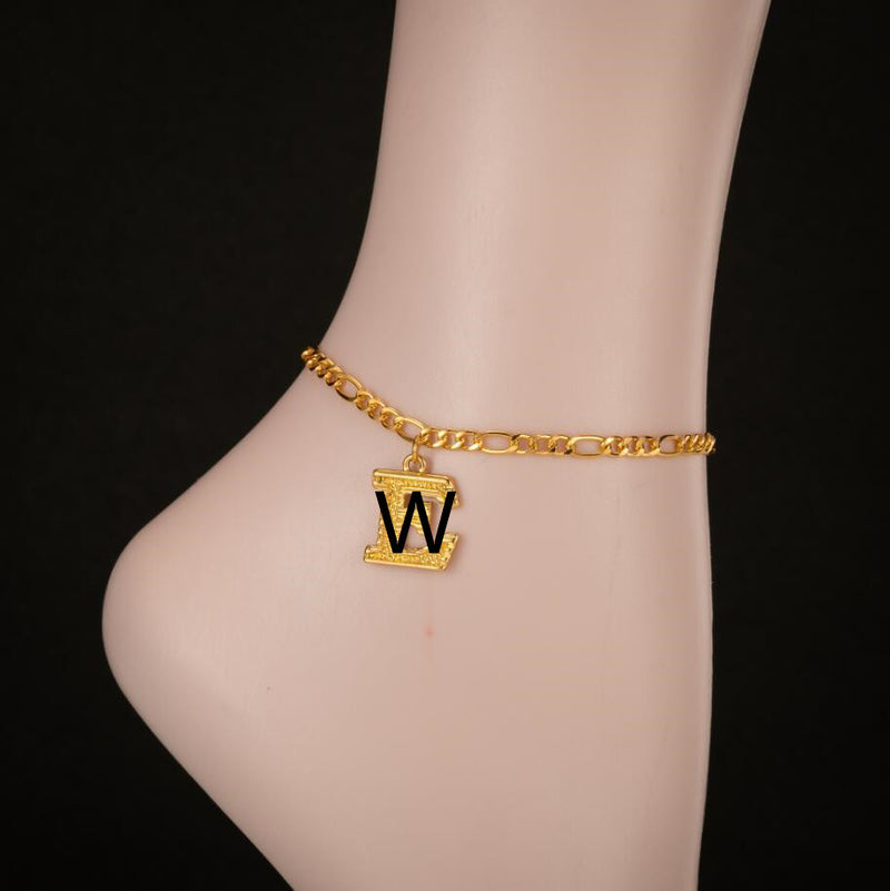 Gold-plated 18K26 English Uppercase Letter Anklet Environmental Protection