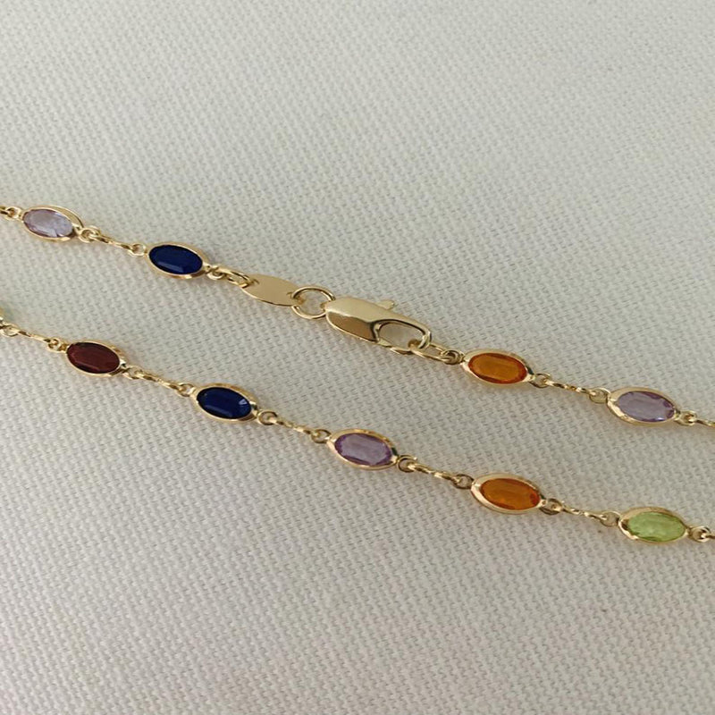 Multicolor Crystal Stone Anklet
