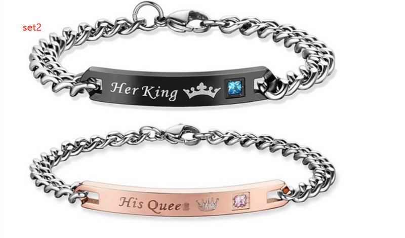 A Couple Bracelet Bracelet, The Japanese And Korean Version Of The Student's Simple Bracelet, His Queen Her King.