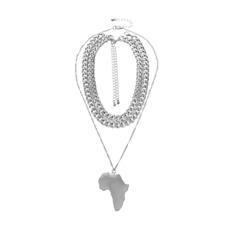 Fashion Large Africa Map Pendant Necklace
