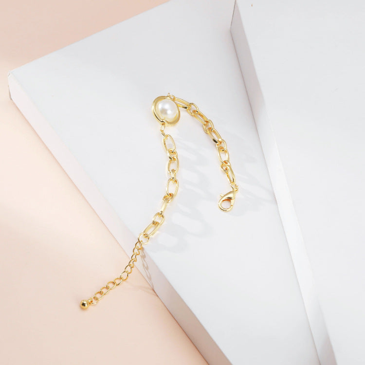 Alloy Fashion Pearl Chain Bracelet