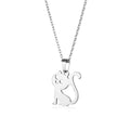 Fashion Stainless Steel Hollow Cat Pendant