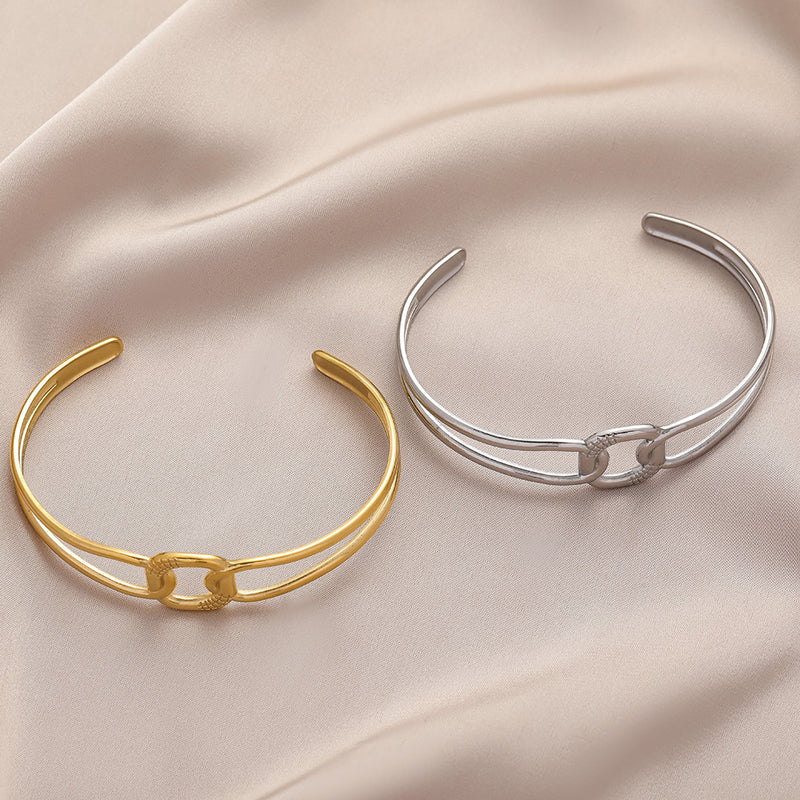Stainless Steel Square Interlaced Line  Bracelet