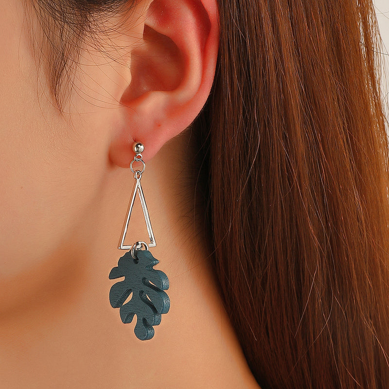 And Simple Leaf Earrings Forest Geometry