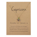 Fancy Diamond Symbol Edition Twelve Constellation Paper Card Necklace Lady