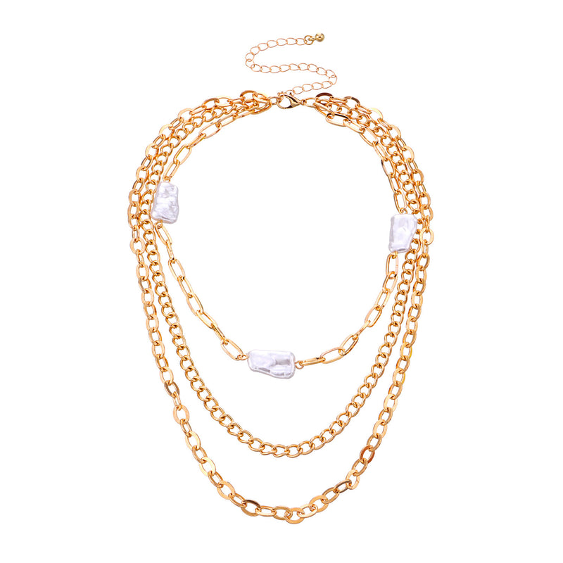 Cross-border Jewelry Fashion Trend Special-shaped Pearl Necklace Women