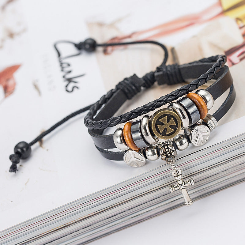 Retro Alloy Cross Bracelet Personality Men And Women