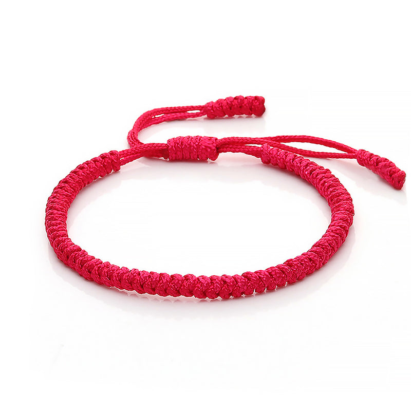 Ethnic Style,  Hand-woven Red Knots Rope Bracelet