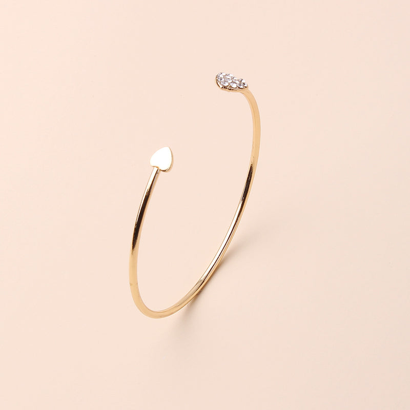 Fashion Simple Heart-Shaped Bracelet Personality Geometric Diamond Hand Jewelry