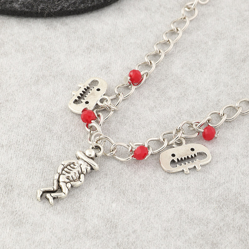 Hip Hop Punk Style Rice Bead Skull Bracelet