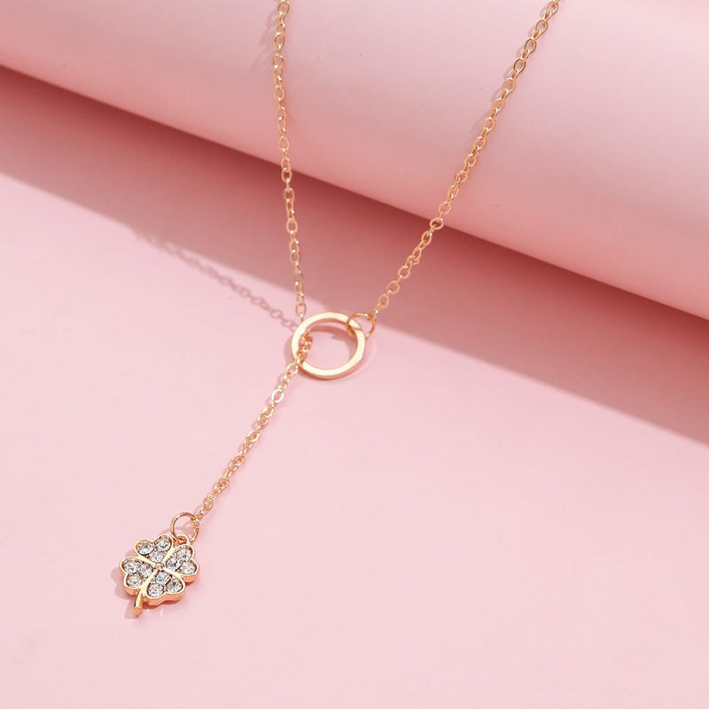 Four-Leaf Clover Circle Neck Chain Clavicle Chain