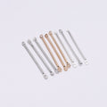 Double Hole Link Rod Cylindrical Ear Post Earrings Jewelry Accessories