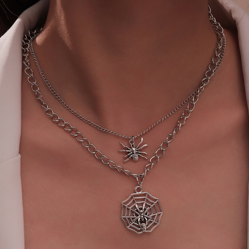 Vintage Spider Web Necklace Personalized Multilayer Spider Hollow