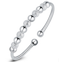 Female's Nine Turns Silver Pearl Bracelet