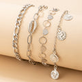 New Jewelry Alloy Double Layer Anklet Love Circle Piece Chain