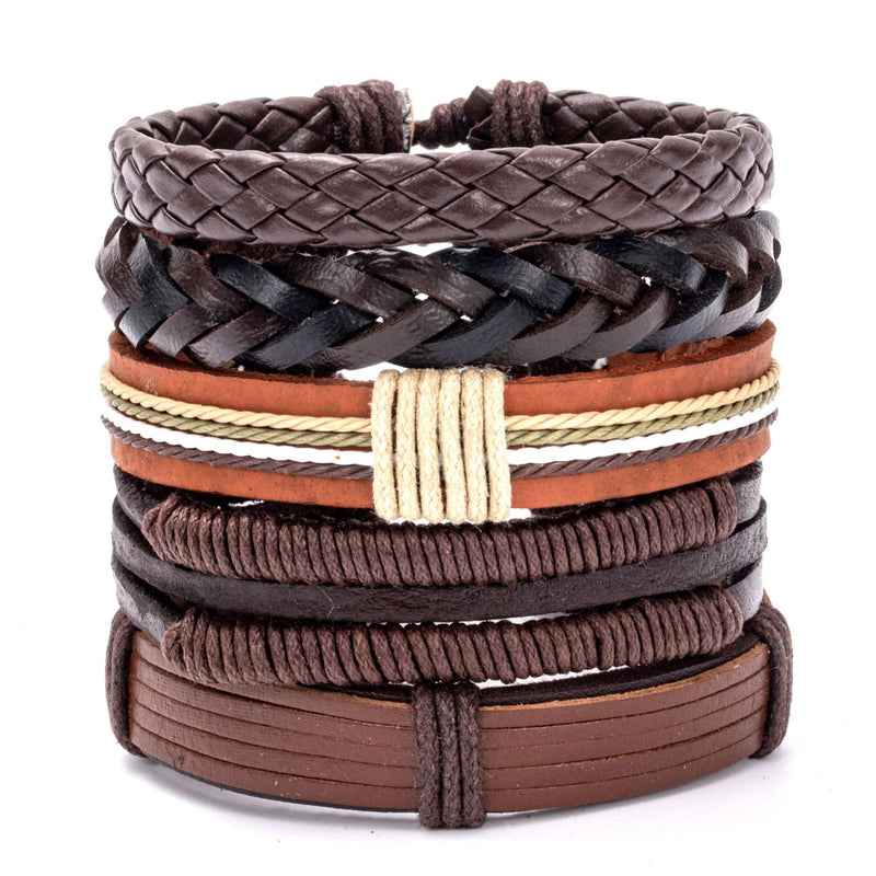 Vintage Men's Leather Bracelet European And American Woven Suit Carrying Strap