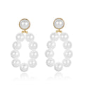 Women's Personality Geometric Pearl Simple Beaded All-match Stud Earrings