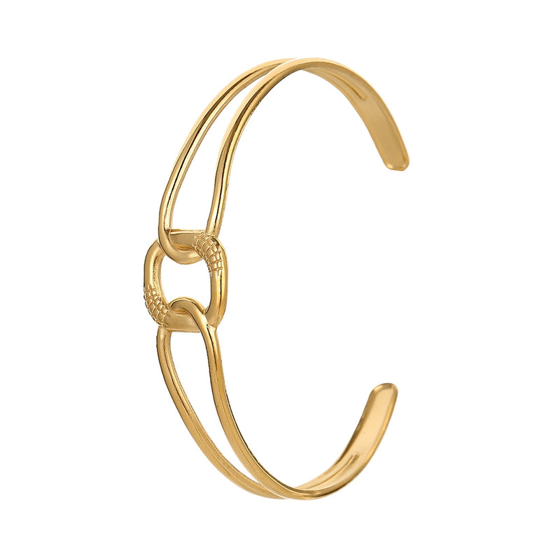 Stainless Steel Square Interlaced Line  Bracelet