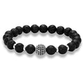 Best Seller In Europe And America Micro-inlaid Black Diamond 10MM Zircon Volcanic Rock Bracelet Bracelet