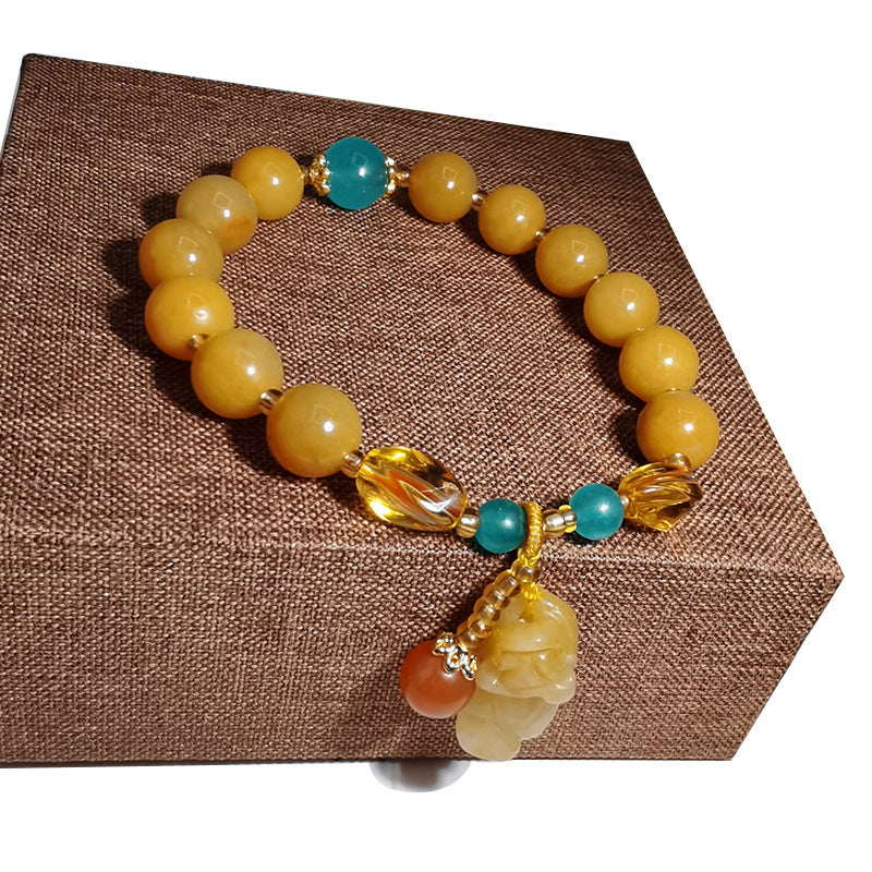 Gold Silk Jade Ethnic Style Bracelet