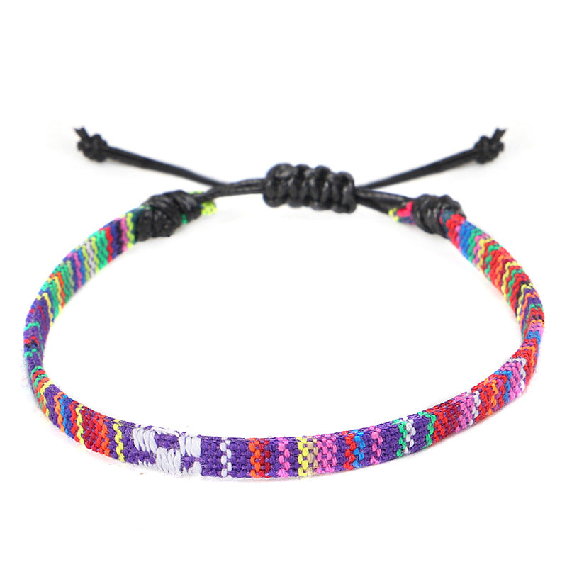 Hand Woven Rainbow Color Anklet Bohemian Style