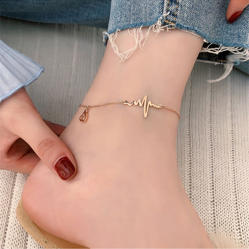 Love Key Women Stainless Steel Anklet