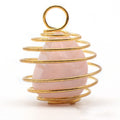 Natural Crystal Agate Semi-precious Stone Copper Wire Winding Spring Pendant