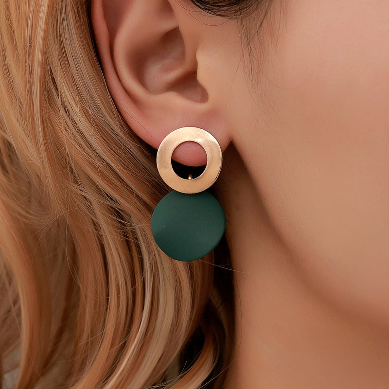 European And American Geometric Earrings Simple Three-dimensional