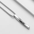 Cold Wind Spiral Straight Alloy Mobius Pendant Necklace