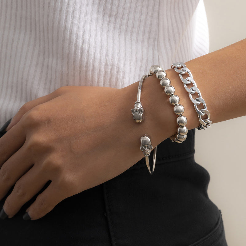 Hip Hop Skull Hollow Chain Bracelet Women
