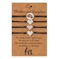 Mother's Day Stainless Steel Hollow Love Parent-Child Card Braided Bracelet