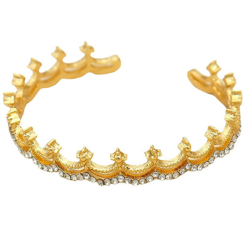 Full Rhinestone Bowknot Love Heart Crown ECG Bracelet