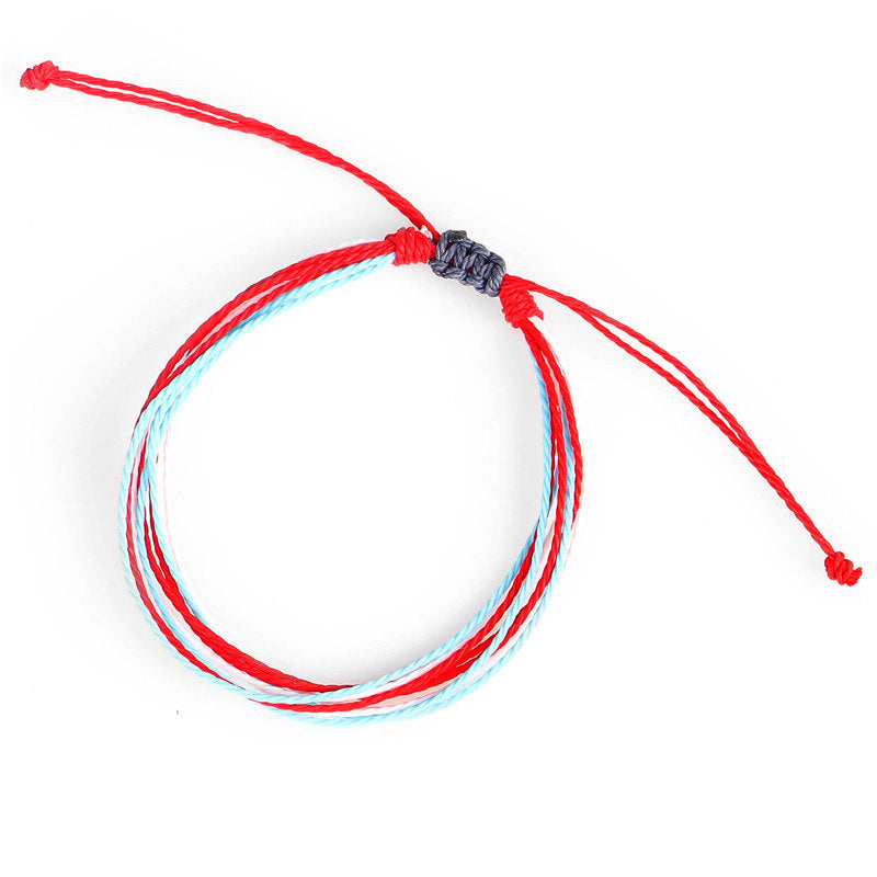 Wax Line Creative Handwoven Bracelet Colorful Drawstring