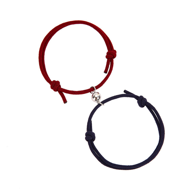 Alloy Simple Milan Rope Bracelet With Attracting Magnet For Couples