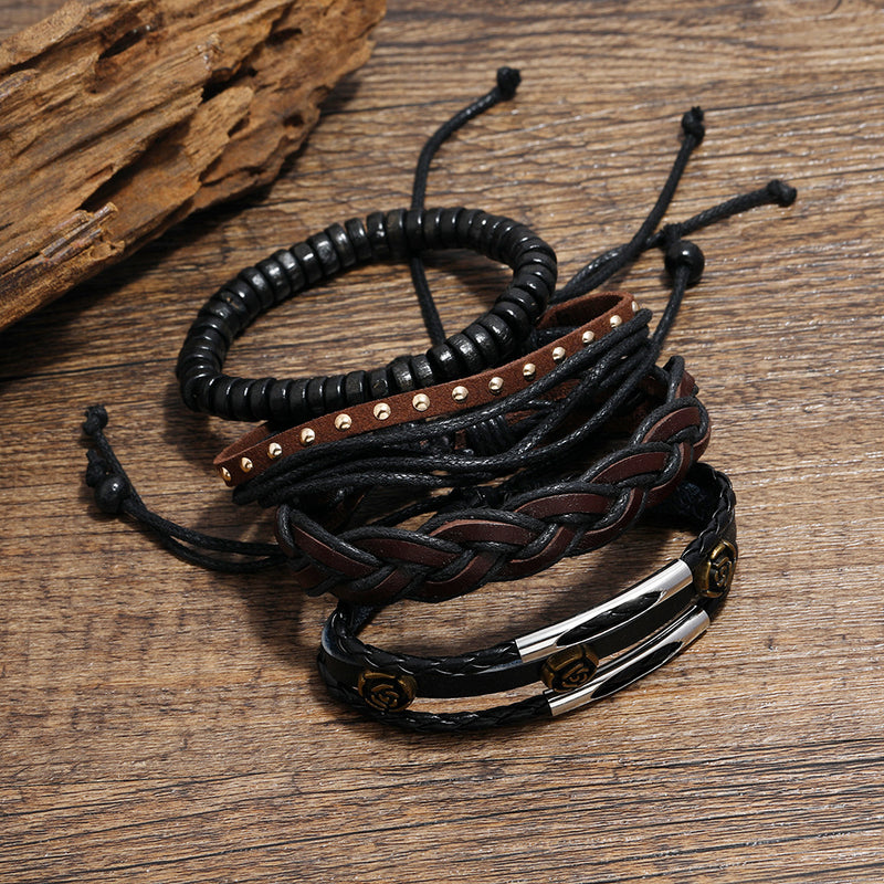 European And American Manufacturers Wholesale Rose Vintage Leather Bracelet