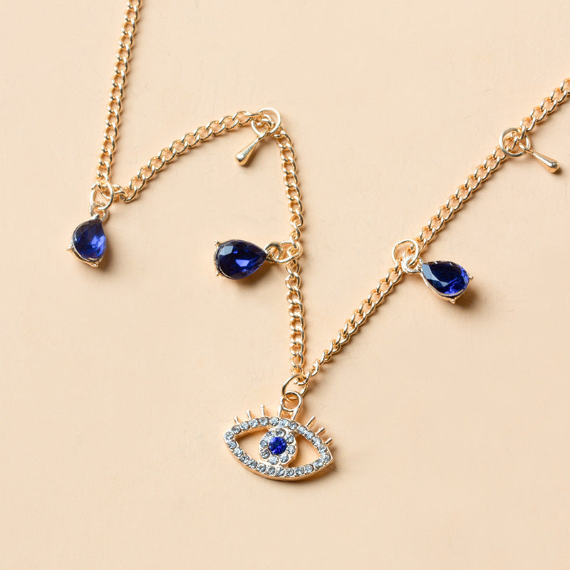 Fashion Gold Plated Devil's Eye Crystal Necklace