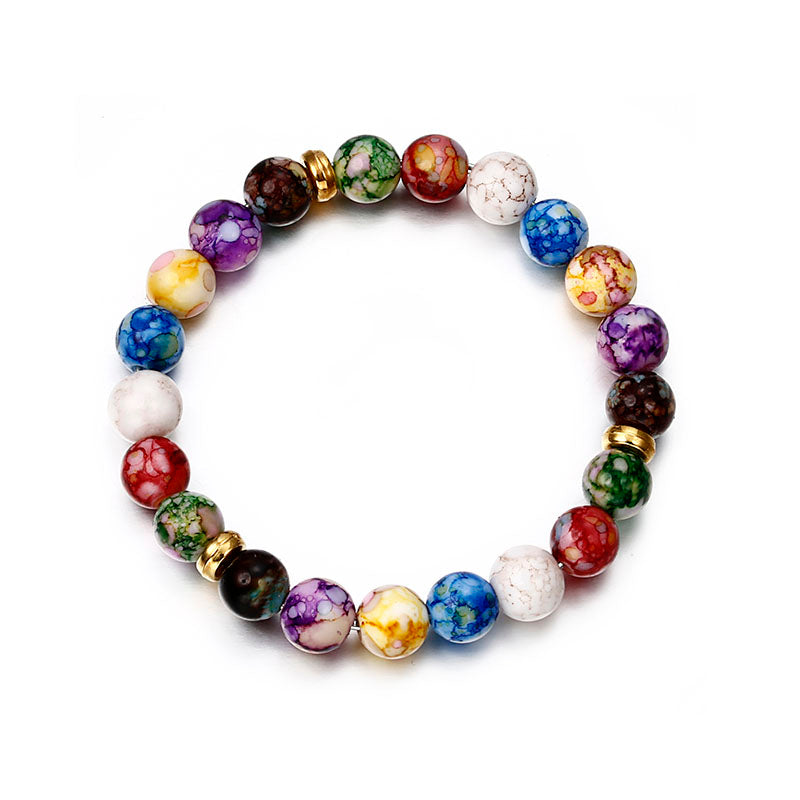 7 Chakra Fashion Healing Beaded Bracelet Natural Lava Stone Tiger Eye Beads Bracelet For Women Men Yoga Jewelry