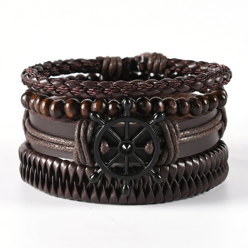 Multi-layer Suit Men's Leather Braided Bracelet