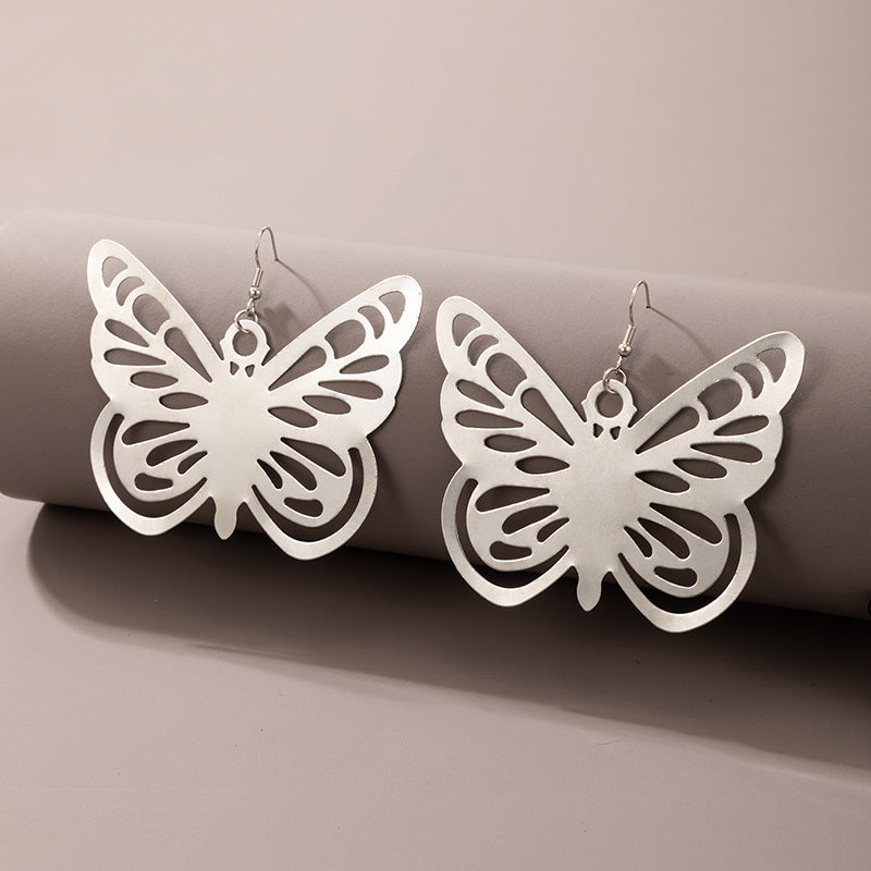 Butterfly Simple Chain Hollow Earrings Women