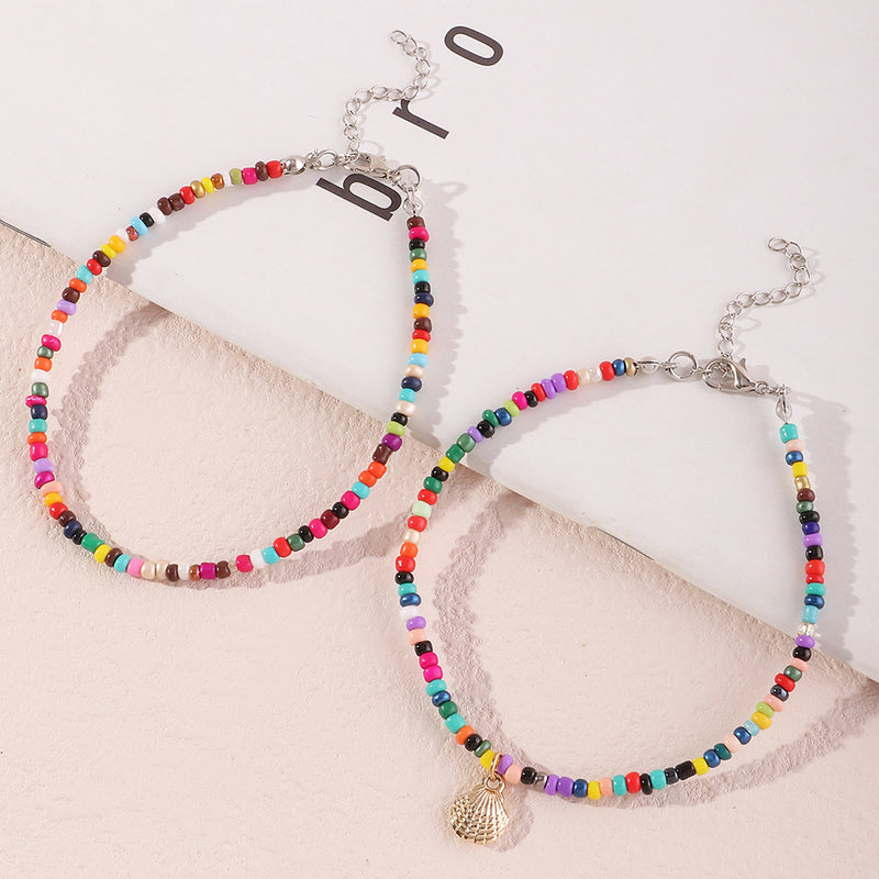 Bohemian Ethnic Style Colorful Rice Bead Anklet