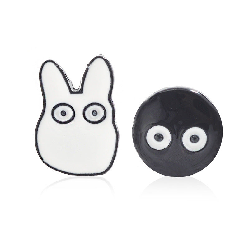 Japanese Cartoon Cute Asymmetrical Earrings French Retro