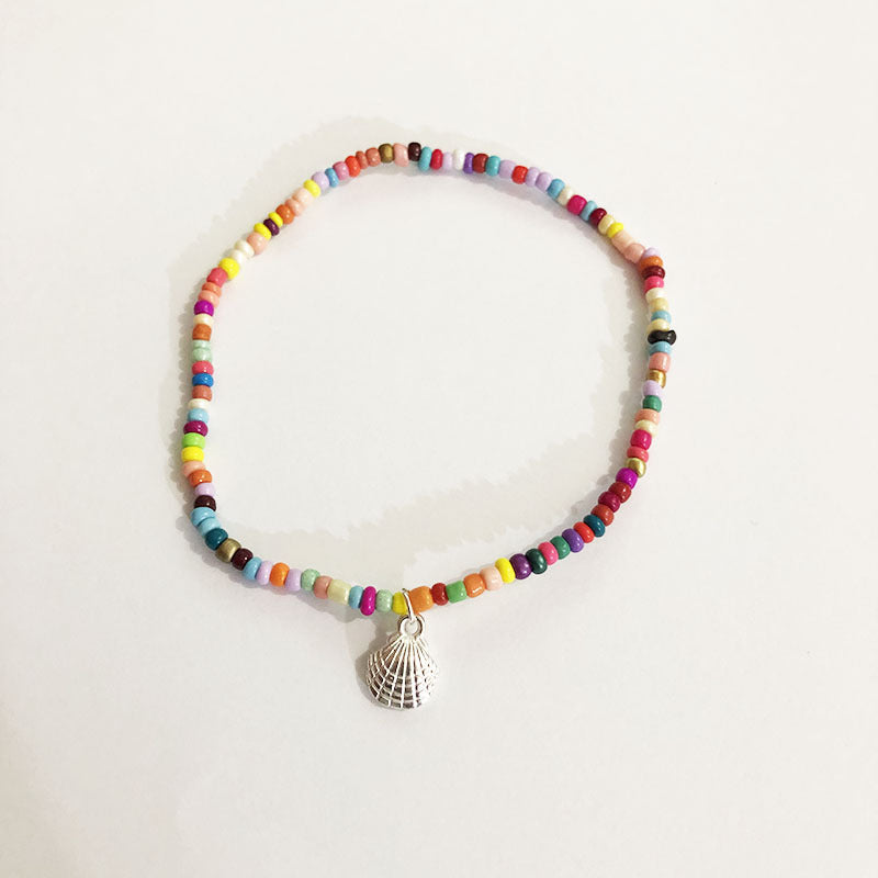 Women's Shell Anklet Color Beaded